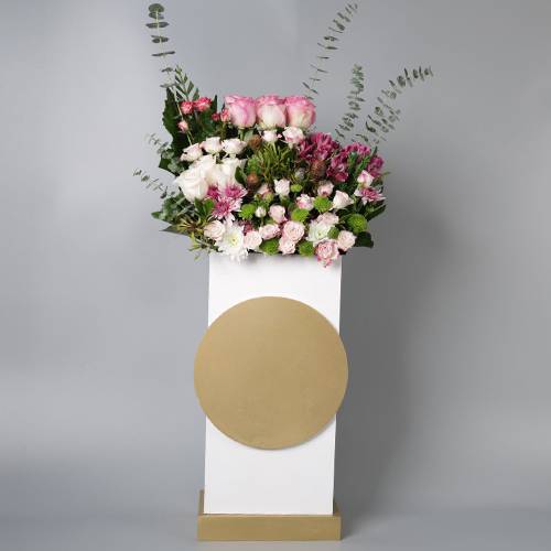 ديكور زهور مع مبخرة مع كاكاو ومطبوع عليها عبارة موديل رقم.RS159