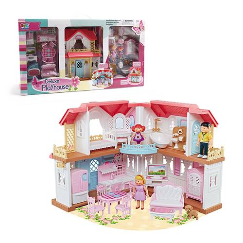 فيلا كوخ مع 3مجسمات للاطفال بمؤثرات الضوء والصوت رقم.16838