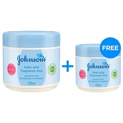 جونسون جلي غير معطر للعناية بالبشرة وحمايتها للاطفال 250مل + 100مل مجاناً