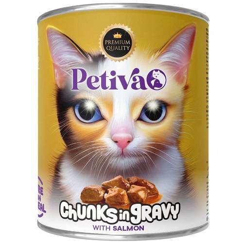 بيتفيا طعام قطط فاخر قطع السلمون في المرق 400جم