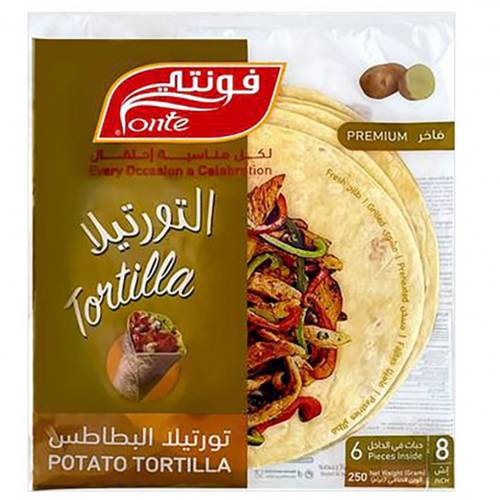 فونتي خبز تورتيلا البطاط 6حبة 250جم
