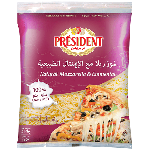 بريزيدن جبنة موزاريلا مع الايمنتال 450جم