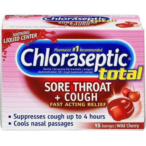 كلوراسيبتيك توتال اقراص استحلاب بالكرز البري 15قرص