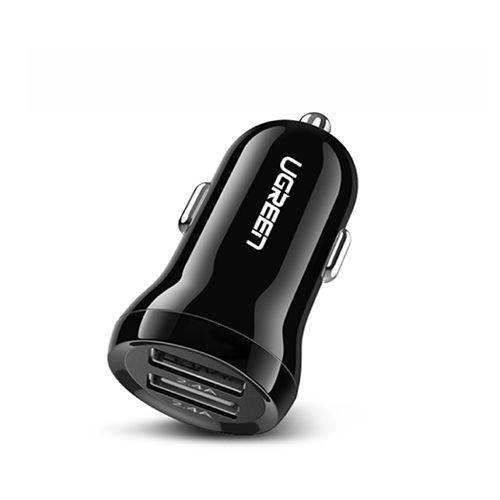 يوجرين شاحن سيارة صغير ثنائي USB اسود 5فولت 4.8امبير رقم.10241
