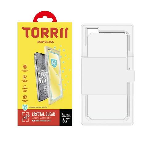 توري بودي جلاس واقي شاشة لهاتف ايفون 14 بلس و 13 برو ماكس مضادة للبكتيريا 6.7بوصة شفاف موديل رقم.IP2267-BDG-AB01