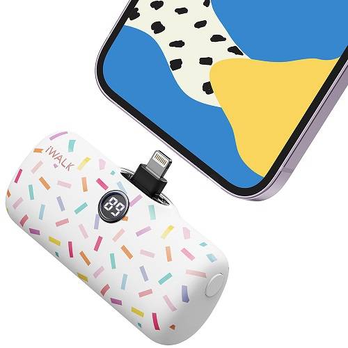 اي ووك لينك مي برو باور بانك جيب بطارية لايتنينج سريع الشحن مع شاشة 4800مللي امبير ابيض موديل رقم.DBL5000PL-002B