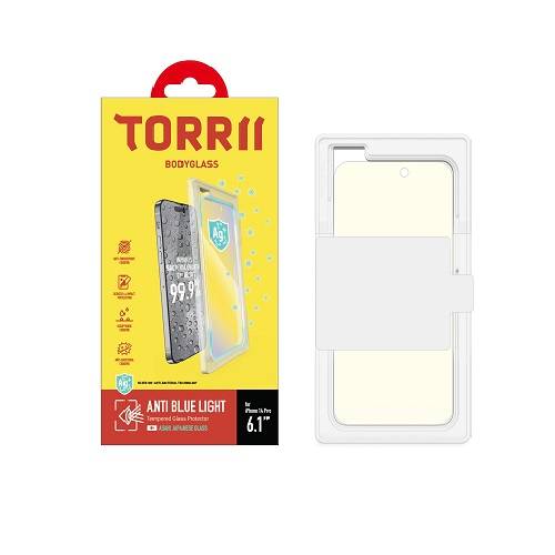 توري بودي جلاس واقي شاشة لهاتف ايفون 14 برو مضادة للبكتيريا ومضادة للضوء الازرق 6.1بوصة شفاف موديل رقم.IP2261P-BDG-AB04