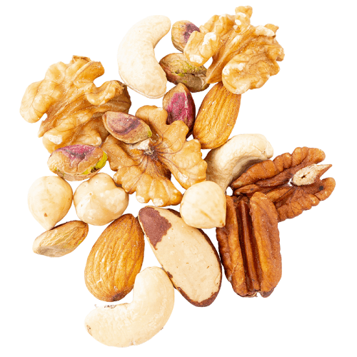 مكسرات مشكلة نيئة بدون زبيب او فواكه