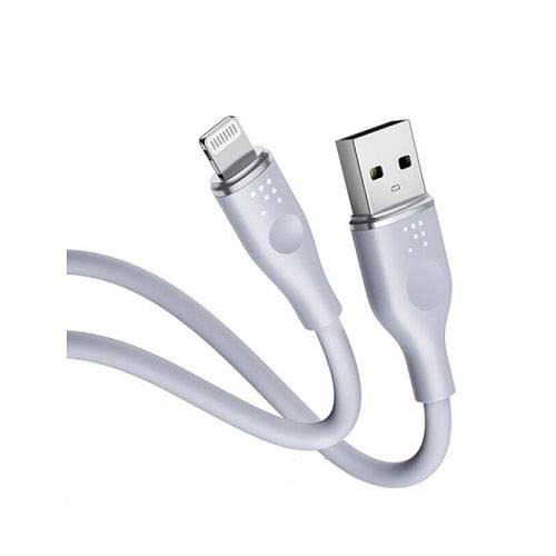 فولتمي كابل باورلينك مووس USB الى لايتنينج كيبل من السيليكون وموصل سبائك الزنك 1.2م رمادي رقم.15684