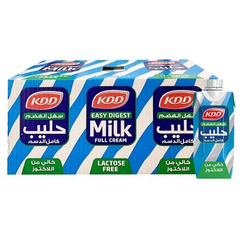 كي دي دي حليب كامل الدسم خالي من اللاكتوز 250مل 18حبة