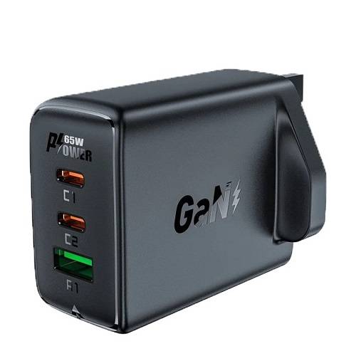 ايس فاست جان شاحن حائط بمنفذين Type C ومنفذ USB بقدرة 65واط اسود رقم.15871