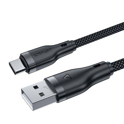 ايس فاست C8-04 كابل بيانات وشاحن الومنيوم USB الى Type C بطول 1.2م اسود رقم.15886