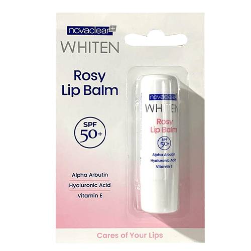 نوفاكلير+ وايتن مرطب الشفاه الوردي بمعامل حماية50+ 4جم موديل رقم.