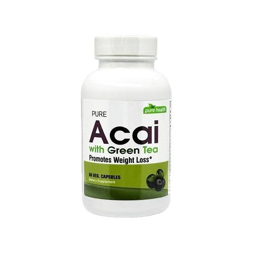 بيور هيلث اكاي نقي مع الشاي الاخضر يعزز فقدان الوزن 60كبسولة نباتية 