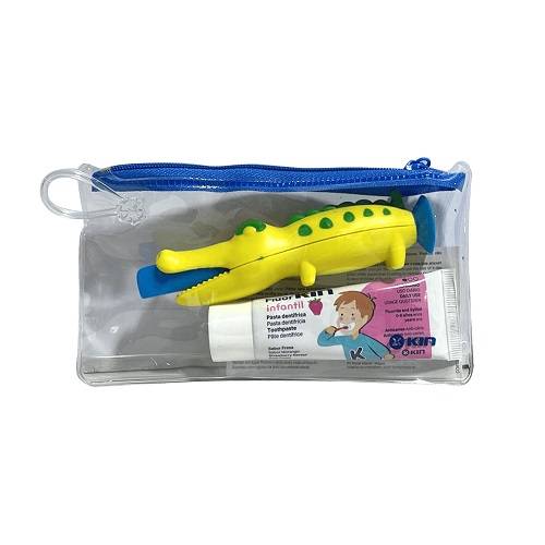 كين فرشاة اسنان تمساح ومعجون اسنان للسفر للاطفال 30جم