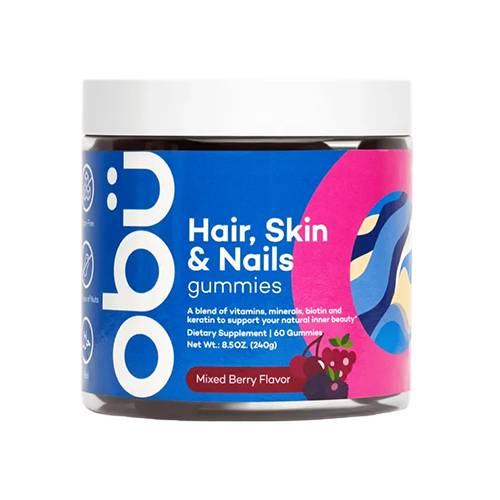 اوبو نيوترشن حلوى للشعر والبشرة والاظافر نكهة التوت المختلطة 60حلاو 240جم