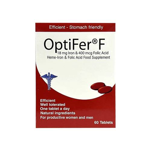 اوبتيفر اف مكمل غذائي 18مجم حديد و400مكجم حمض الفوليك 60قرص