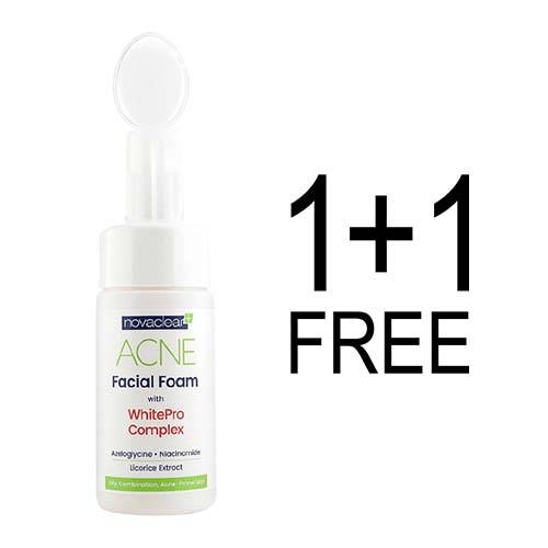نوفاكلير+ غسول رغوى للوجه بتركيبة وايت برو لعلاج حب الشباب 100مل