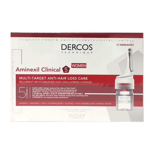 فيشي ديركوس امينيكسيل كلينيكال 5للنساء متعدد الاهداف مضاد تساقط الشعر 21×6مل