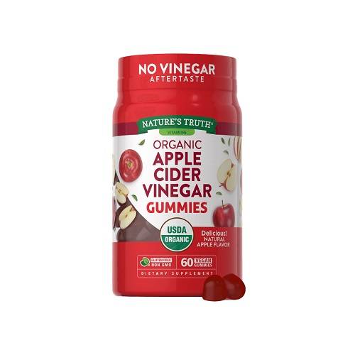 ناتشرز تروث مكمل غذائي حلوى خل التفاح العضوي 60حلاو نباتي