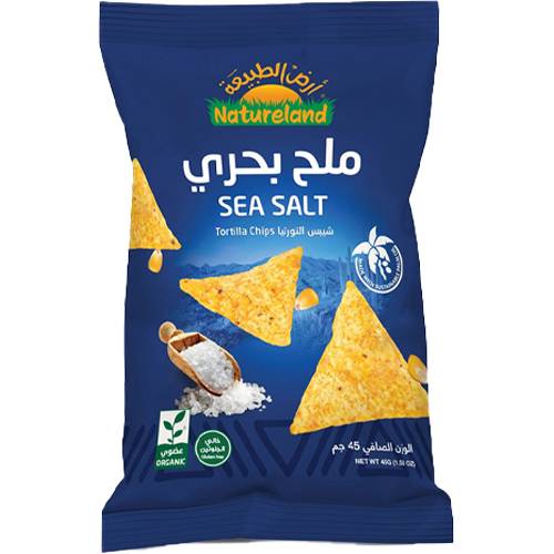 ارض الطبيعة شيبس التورتيا عضوي بالملح بحري 45جم