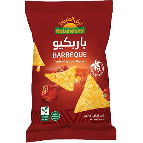 ارض الطبيعة شيبس التورتيا عضوي بالباربكيو 45جم