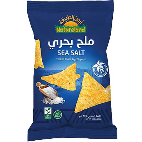ارض الطبيعة شيبس التورتيا العضوي بالملح البحري 150جم