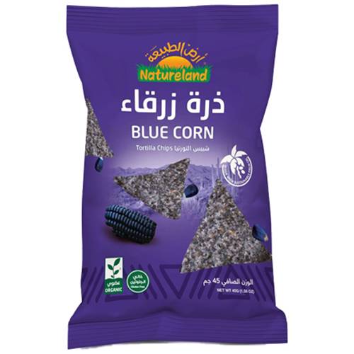 ارض الطبيعة شيبس التورتيا ذرة زرقاء عضوي 45جم