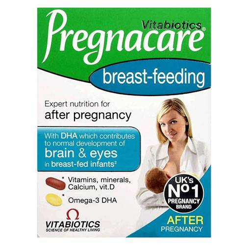 بريجنا كير مكمل غذائي للرضاعة الطبيعية للحفاظ على النمو الطبيعي لدماغ وعين الرضيع 56قرص+28كبسولة