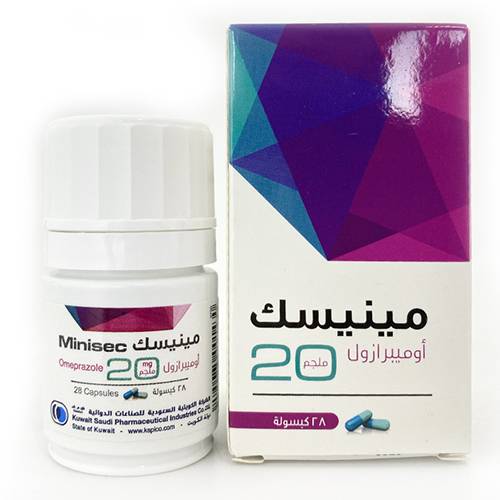 مينيسك اوميبرازول لعلاج مرض الارتجاع المعدي المريئي 20مجم 28كبسولة