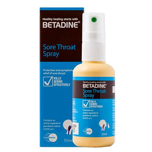 بيتادين بخاخ التهاب الحلق لتخفيف اعراض التهاب الحلق وقتل الجراثيم بفعالية 50مل