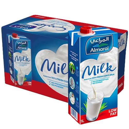 المراعي حليب قليل الدسم طويل الامد 1لتر 12حبة