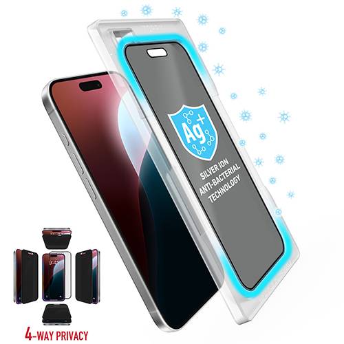 توري واقي شاشة زجاج لايفون 16برو ماكس بخصوصية 4اتجاهات موديل رقم.IP2469P-BDG-AB04