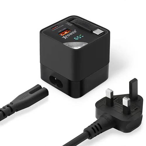 اكس باور شاحن سطح المكتب 65واط 3في1 اسود موديل رقم.CH042-BK