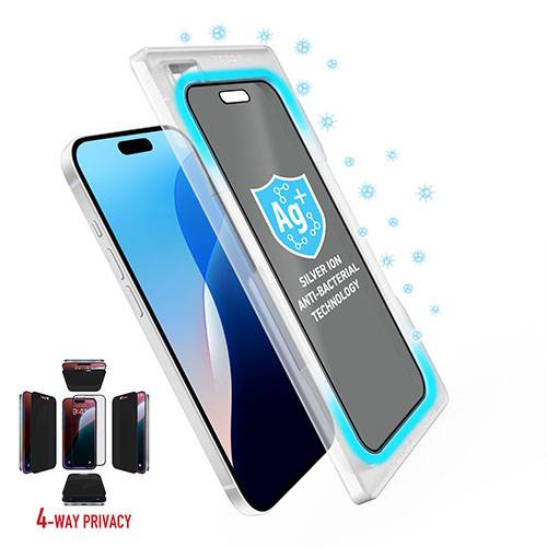 توري بوديجلاس واقي شاشة زجاجي لايفون 16بلس و15بلس و14برو ماكس بخصوصية 4اتجاهات موديل رقم.IP2467-BDG-AB04