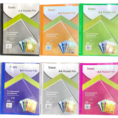 ملف جيوب الوان متنوعة عدد 20 جيب