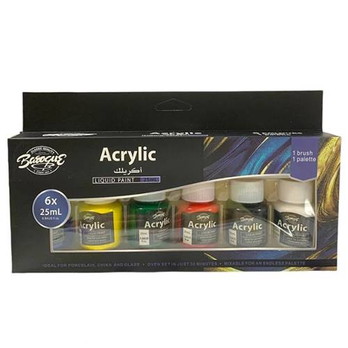 الوان اكريليك باسك 6 لون حجم 25 مل