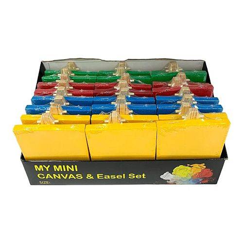 مجموعة لوحات رسم كانفاس ملون 10 سم 24 حبة