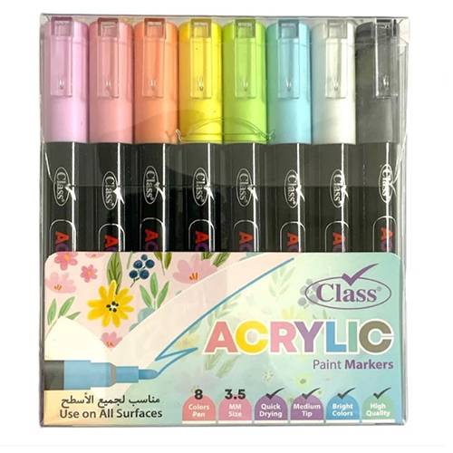 الوان اكريليك كلاس 8 لون حجم راس 3.5 مل