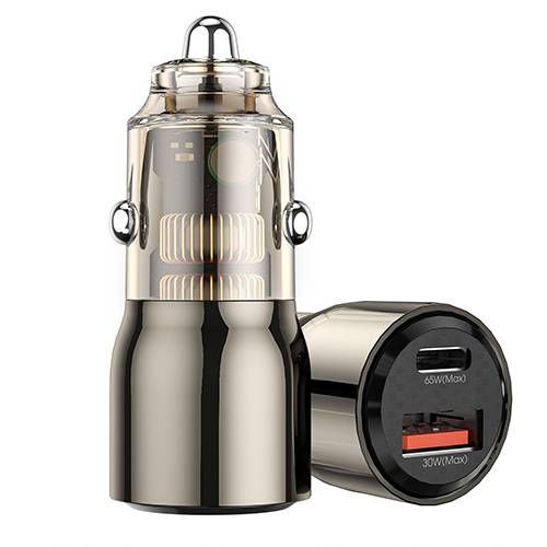 ويوو شاحن سيارة سريع من سبيكة الزنك 95واط اسود شفاف