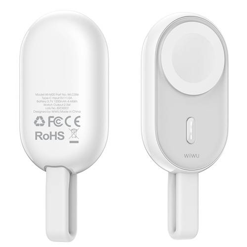 ويوو شاحن لاسلكي 2في1 للساعة ابيض