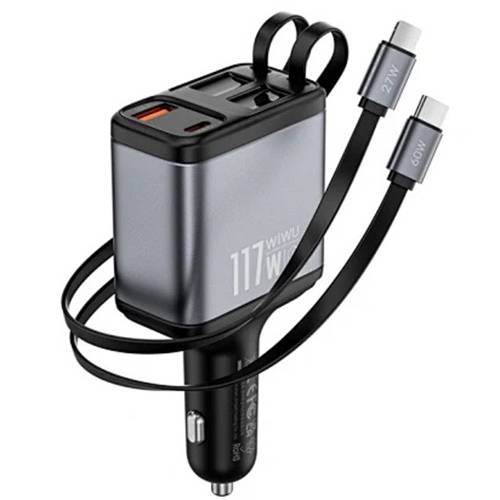 ويوو اكسيد QC و PD شاحن سياره سريع بقدرة 117واط غير لامع