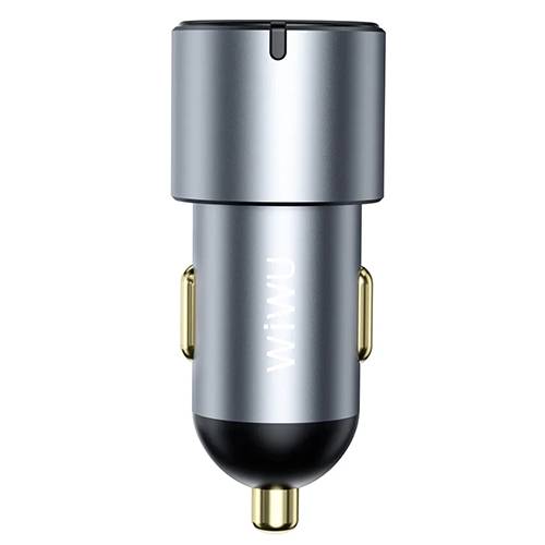 ويوو نانو برو شاحن سيارة سريع USB and 2Type C بقدرة 60واط رمادي