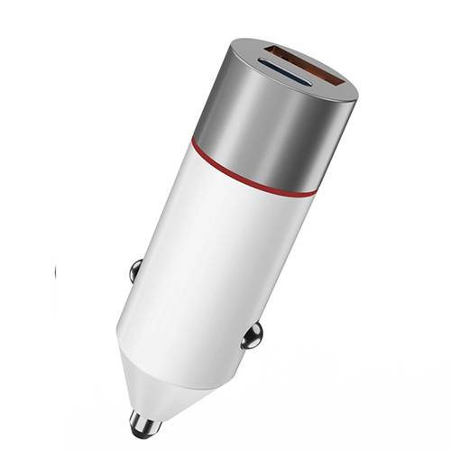 ويوو شاحن سياره سريع USB و Type C بقدرة 52.5واط ابيض