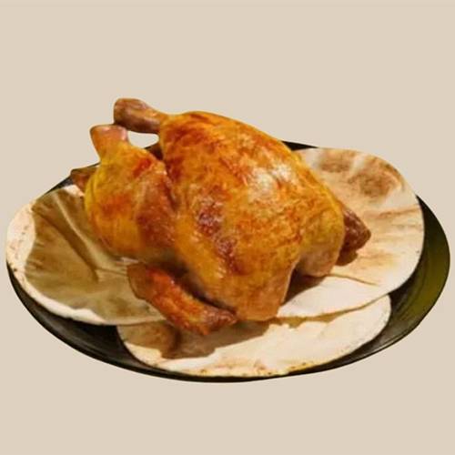 دجاجة شواية كاملة مع خبز