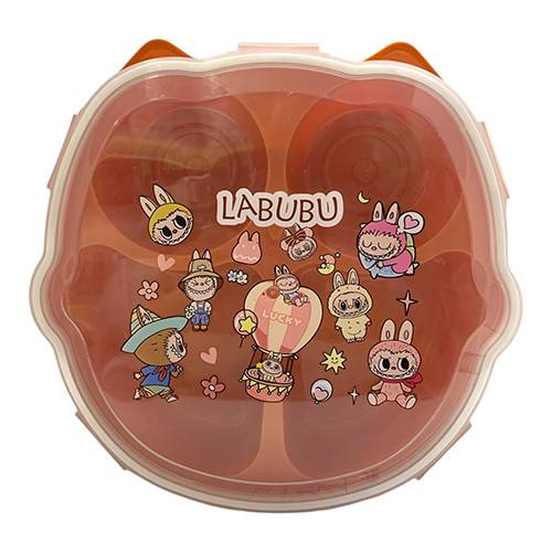 لانش بوكس لابوبو مقسم 4 قسم لون وردي