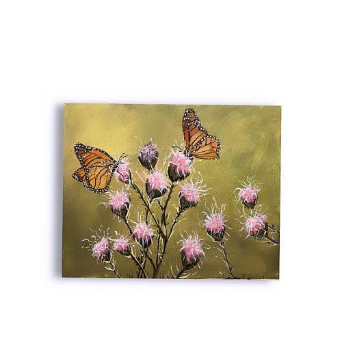 الزهور مع الفراشات