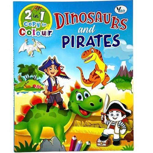 قصة اطفال الديناصورات والقراصنه انجليزي قابلة للتلوين