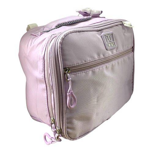 شنطة اكل توينز اي اند تي سحابين للمدرسة و الدوامات لون بنفسجي