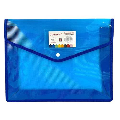 ملفات بلاستيك فلسكاب شفاف لون ازرق